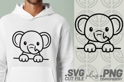 4x Panda Highland Cow Cat Elephant Peek SVG Cut Files Shirt Product Image 4
