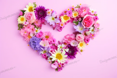 Floral heart Background, valentine&#039;s day digital paper Product Image 1