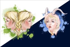 Cute Zodiac Signs Watercolor PNG Clipart Sublimation Design Product Image 4