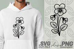 4x Floral SVG Rose Pansy Botanical Cut Files PNG Cricut Product Image 4