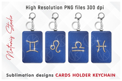 12 Diamond Zodiac Signs - Cards Holder Keychain Sublimation Product Image 4