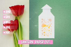 Valentine lantern SVG I Valentine paper cut SVG Product Image 1