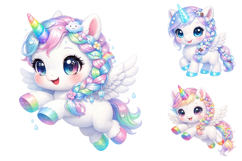 Kawaii Pastel Unicorn Clipart Bundle XL Product Image 4
