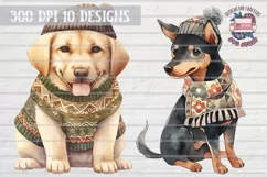 Autumn Dogs in sweater Sublimation10 designs Product Image 5