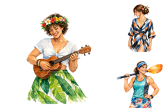 Tropical Watercolor Woman Clipart Bundle Product Image 4