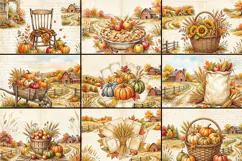 Pumpkin & Harvest Journal Kit Digital Paper| Junk Journal Product Image 5