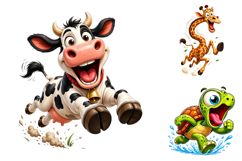 Cute Funny Cartoon Animals Clipart Bundle Product Image 4