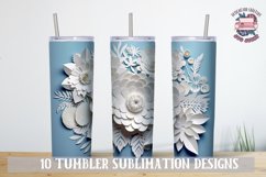 3d Flower Sublimation bundle Tumbler Wrap 20 oz White Colors Product Image 5