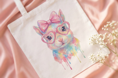 Cute Watercolor Squirrel with Pink Bow &amp; Glasses PNG Product Image 4