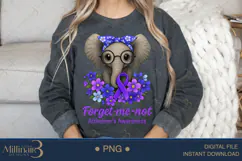 Forget Me Not Alzheimer’s Awareness PNG ,Purple Ribbon PNG Product Image 3