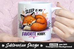 Sleep Is My Favorite Hobby Cute Fox Sublimation Design Product Image 1