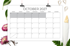 2027 11 x 17 Inch Office Calendar Template Product Image 4
