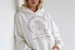 Floral Coffee Botanical Line Art T-Shirt Product Image 4