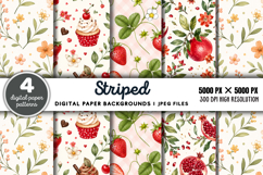 Striped Digital Paper Backgrounds JPG Product Image 1