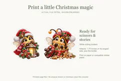 Snowy Bee Fussy Cuts, Printable Christmas Stickers Product Image 4