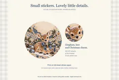 Blue Christmas Round Printable Stickers Product Image 3