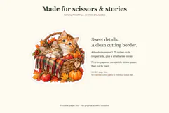 Cozy Autumn Cat Fussy Cut Stickers Product Image 3