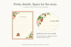 Printable Whimsical Strawberry Mouse Memory Journaling Cards Product Image 3
