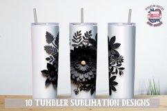 3d Flower Sublimation bundle Tumbler Wrap 20 oz Black JPEG Product Image 5