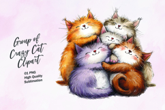 Group of cute cats clipart sublimation Product Image 1