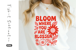 Bloom Where You Are Planted Retro Botanical T-Shirt Product Image 1