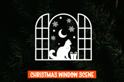 Christmas Cat Window decal SVG, Christmas Window Display SVG Product Image 1