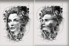 Artistic Double Exposure Portrait Line Sketch Illustration Product Image 5