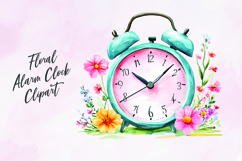 Floral alarm clock clipart sublimation Product Image 1