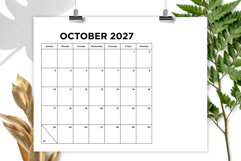 2027 Small Number Simple 8.5x11 Inch Calendar Product Image 4