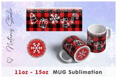 3 Christmas Buffalo Plaid designs - 11oz-15oz Bottom Mug. Product Image 4