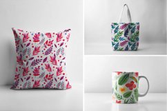 Vibrant Watercolor Floral &amp; Leaf Pattern Collection Product Image 4