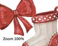 Red Christmas watercolor clipart png hand drawing Product Image 4