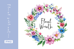 Watercolor Lovely Wildflower Wreath Clipart Product Image 1