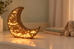 Sleepy Animals Moon Lantern SVG Laser Cut Files Product Image 1