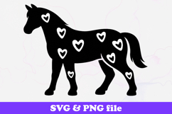 Horse Heart Pattern Silhouette SVG PNG Product Image 1