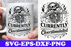 Currently Overstimulated Skeleton Headphones SVG Design Product Image 1