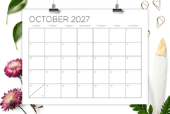 2027 12 x 9 Thin Sans Serif Calendar Template Product Image 4