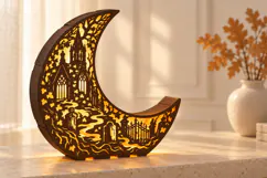 Forgotten Graveyard Moon Halloween Laser Cut SVG Product Image 1