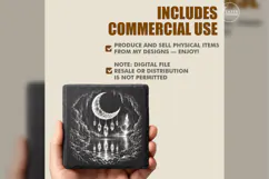 The Crystal Moonfall Gothic Celestial Laser Engraving PNG Product Image 5