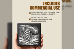 The Open Pinecone Winter Nature Laser Engraving PNG Product Image 5