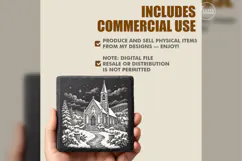 The Chapel of First Snow Christmas Village Laser Engraving P Product Image 5