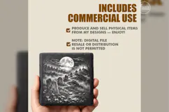 The Moonlit Processional Halloween Cemetery Engraving PNG Product Image 5
