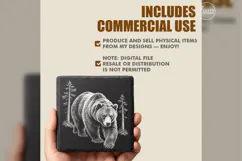The Pine-Shadow Bear Woodland Animal Laser Engraving PNG Product Image 5