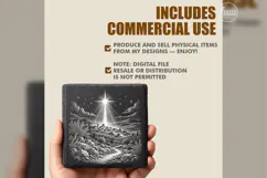 Star Above Bethlehem Holy Night Laser Engraving PNG Product Image 5
