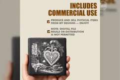 The Hearthside Gingerbread Heart Christmas Engraving PNG Product Image 5