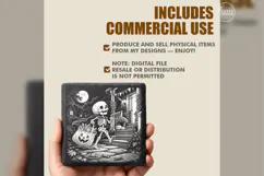 The Candy-Bag Bones Cute Spooky Halloween Engraving PNG Product Image 5