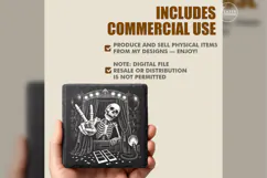 The Phantom Snapshot Gothic Skeleton Laser Engraving PNG Product Image 5