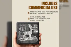 The Carved Nordic Reindeer Christmas Laser Engraving PNG Product Image 5