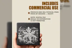 The Crystal on Black Ice Winter Nature Laser Engraving PNG Product Image 5