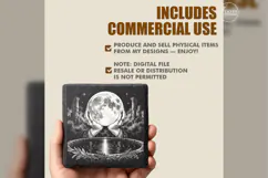 Moonkeeper's Offering Gothic Celestial Laser Engraving PNG Product Image 5
